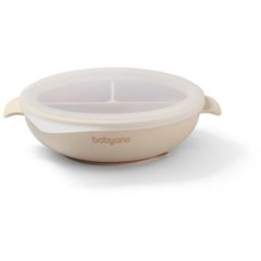 Силіконова тарілка з присоскою та кришечкою (Бежева) Babyono 1661/03