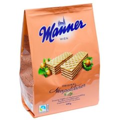 Вафли Manner Hazelnut cream filled с ореховым кремом 400 г Manner 9000331607917