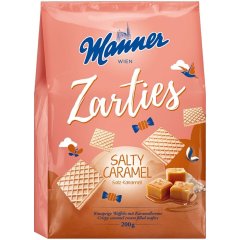 Вафли Manner Zarties с начинкой соленая карамель 200 г 9000331627526
